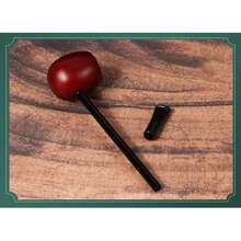 1pc Wooden Smoking Pipe - Portable Compact Design, 3 Springs Included, Elegant Carved Pattern, Durable & Fashionable, Suitable For Home, Travel Or Gift, Smoking Accessory | Elegant Smoking Tool | Flame Texture