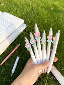 High Quality, Fresh, High-Grade, Ins Style Floral ST Pen, Neutral Pen, Limited Quality Push Pen, Student, Girl's Heart Gift Pendant.