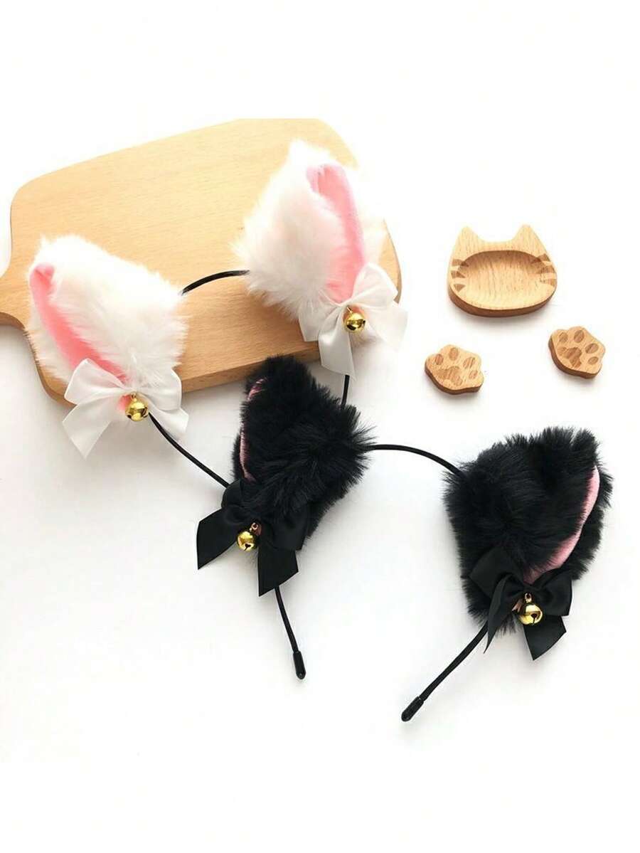 Cosplay Girl Plush Furry Cat Ears Headwear Accessory For Cam Girl Party