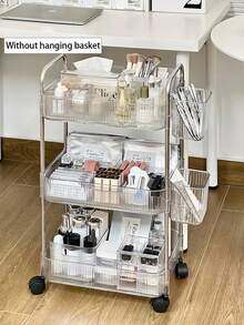 1/2/3/4-poziomowy akrylowy wózek na kółkach, przezroczysty organizer do łazienki, przezroczysta organizacja pralni, mobilny regał wielofunkcyjny, wózek narzędziowy do biura, salonu, prezentów świątecznych i noworocznych (z wyłączeniem przedmiotów na półce)