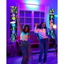 Glow In The Dark Door Banner Rave Party Decorations Porch Sign Door Hanger Black Light Photography Backdrop Decor For Neon Party Supplies 72 X 12 Inch Let's Boogie