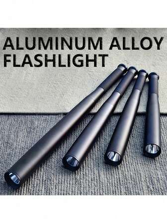 1pc Heavy Duty Aluminum Alloy LED Flashlight With Long Handle - High Brightness Tactical Flashlight, 3 Modes (Low/Medium/High Beam), Non-Slip Grip And Hanging Loop, Compatible With 4 AA Batteries (Length 12.2"/14.1"/16.1"/19.3") - Suitable For Camping, Construction, Emergencies, Sports - Ideal Gift For Men, Fathers, Enthusiasts - Durable Aluminum Alloy Structure, Batteries Not Included