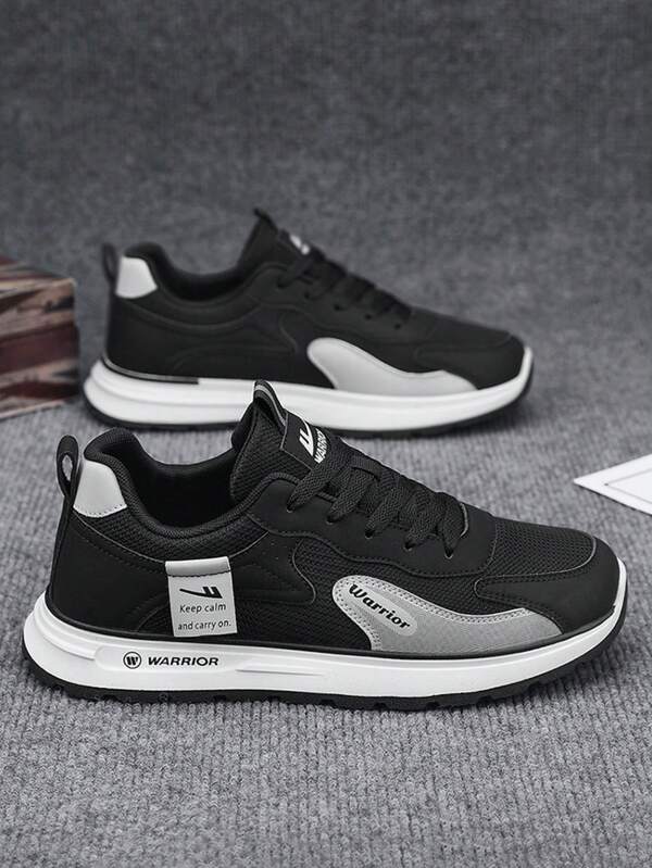 WARRIOR 1 Paar WARRIOR Herren Lässig Schuhe mit dicker Sohle und Schnürung, weiche Sohle, Outdoor Flache Schuhe, Sommer Slip-On Pendler Schuhe, Runde Zehenkappe, Niedriger Absatz, rutschfest, einfarbig, elegant, weiche Sohle, Wanderschuhe geeignet für Studentenabschlussfotos, Herren Leder Sportschuhe für Skateboard