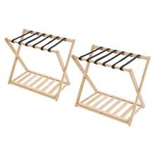 2-Pack Bamboo Luggage Racks For Guest Rooms - Bamboo Wood Color - View 10