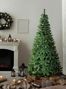 Foldable Easy Assembly Artificial Christmas Tree, Metal Frame, Reusable, Holiday Decoration, Suitable For Indoor, Patio, Garden, Home And Party Decor, Ideal Christmas Gift. - Green - View 7