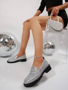 1. Bailarinas con decoración de lentejuelas brillantes, elegante estilo británico 2. Nuevas llegadas de otoño 2025 para mujer, de moda y elegante, cómodas mocasines casuales 3. Mocasines adecuados para reuniones, festivales y atuendos de otoño/primavera