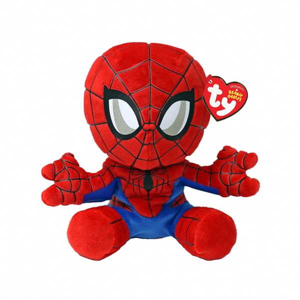Jucării de pluș TY Marvel Super Hero Series Spider Man, păpuși de pluș moi, jucării și cadouri potrivite pentru toate vârstele