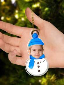 Customized Photo Children's Acrylic Pendant, Personalized Christmas Tree Decoration Pendant, Christmas Snowman-Shaped Pendant, Warm Christmas Gift, Gift For Children, Facial Toy Gift, Customized Children's Gift, Gift For Grandchildren, Christmas Party Decoration, Gift - Snowman - View 5