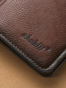 Men's Slim Bifold Wallet With Card Holder, Vertical Trifold Leather Wallet With ID Window Christmas Vintage Gifts - Multicolor - View 12