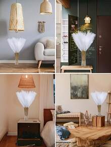 10/20/30/40 Pieces Artificial Pampas Grass Decorations - Artificial Fluffy Bamboo Practical Vase Fillers, Fluffy Tall Microfiber Aloe Vera Plants For Home Decor, Great For Home Vase And Christmas Decorations Room Decor