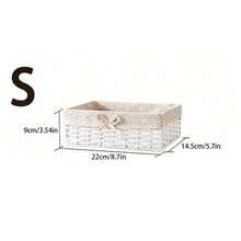 1 件/3 件编织桌面收纳篮，适用于零食、化妆品、玩具等家用织物多功能收纳盒，适用于茶几或钥匙篮、家居装饰收纳、衣柜衣物整理篮、节日装饰礼品收纳、洗脸收纳篮、理想礼品篮 - 白色 - 查看 7