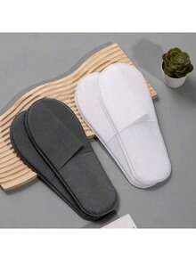 5pcs/10pcs Disposable Slippers For Hotel Guests, Disposable Foot Massage Slippers For Home Use, Non-Woven Disposable Slippers, Spa Slippers With Non-Slip Bottom, Suitable For Hotels, Homes, Travel, Shoe, Spring Summer Picks, Brides Maid Gifts, Room, Bedroom Decor, Bedroom Decor, Beach, Travel, For Men, For Women, Vacation,Cute Stuff - Multicolor - View 2