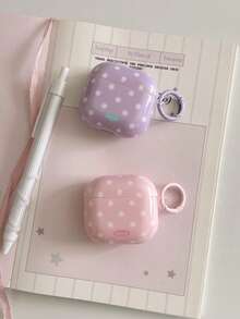 Ins Korean Style Full Screen Polka Dot Letter 4 Earphone Case Pro 3 New Pro 2 Protective Cover 3rd Generation Apple Wireless Bluetooth 3rd Generation 1 2 Shockproof 2nd Generation Purple - Purple - View 3