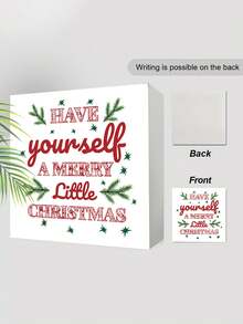 1 buc/4 buc Elemente de Crăciun și Design de Binecuvântare cu Text - Ornament de Decor Pătrat din PVC pentru Desktop, Cadouri de Crăciun, Cadouri Excelente pentru Femei, Decorare, Potrivit pentru Acasă, Raft de Cărți, Desktop, Decorare de Birou