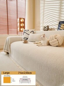 1 Toalla de sofá de ante de lujo minimalista, funda de sofá de estilo bohemio, funda de sofá de lujo con textura de alta calidad, decorativa, protectora, apta para mascotas, antideslizante, antipolvo, anticorte de gato, universal para todas las estaciones, adecuada para dormitorios, salas de estar, librerías, oficinas, automóviles, clubes, fiestas, sofás de 1-4 personas, sofás en L