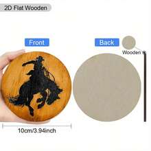 Set Of 6 Vintage Rodeo Theme Coasters, Western Shore Wooden Coaster Set, Home Decor Coasters For Coffee Mugs, Drinking Mugs, Mugs, For Home, Cafe, Afternoon Tea - Indoor Decor, Holiday Room Decor, Party Accessory, Great Gift Idea, Great Gift Idea, Great For Gift Giving, Christmas Gift, Birthday Gift, Party Decor, Kitchen Decor, Table Decor, Available In 1 Set Or 31 Sets