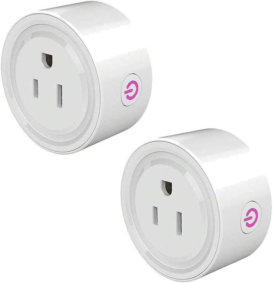 Enchufe Inteligente Wifi Set de 2PCS, Enchufe Inteligente, Toma de Corriente Inalámbrica Control Remoto de Dispositivos Eléctricos a Través de APP - blanco - Ver 1