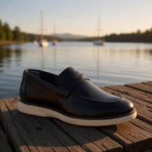 Modern Péforte Moccasin With Light And Soft Tennis Sole - Black - View 1