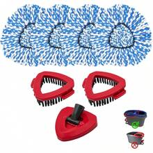 Mop Heads Replacements For O-Cedar RinseClean 2-Tank Spin Mop, Mop Replace Head For O Cedar, Mop Heads Include 4 Pack Mop Refills, 2 Scrubber Mop Heads, 1 Mop Base, Reusable, Easy To Replace - 1 - Xem 8