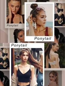 Brazilian Clip-In Ponytail Extensions, #99J Deep Burgundy Color, Real Human Hair Straight Wrap Around Ponytail For Women - S99J - View 12