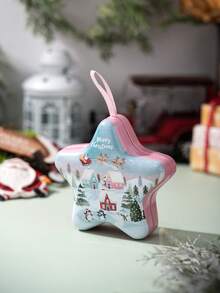 Weihnachtsdekoration Stern Cartoon Muster Blechdose Weihnachtszeit Handgriff Geschenkbox Aufbewahrungsbox, Ornament Aufbewahrung, Aufbewahrungskisten für Zuhause Organisation, Körbe, Kisten & Behälter für Zuhause Organisation