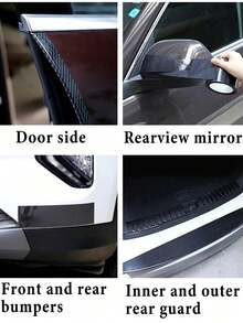 碳纤维胶带汽车贴纸3D纳米黑色车门边护板侧防水装饰胶保护膜胶带 - 黑色 - 查看 4