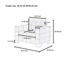 2pcs Living Room Sofa Chairs, Elegant Chenille Couch With Golden Metal Legs, Modern Comfy Upholstery Sofa With Removable Back Cushion Cover, For Apartment, Office, Lounge, Bedroom (Beige)