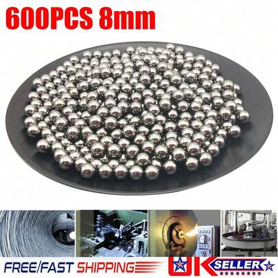 600Pcs 8MM CATAPULT / SLINGSHOT AMMO CARBON STEEL BALL BEARINGS Steel Stainless