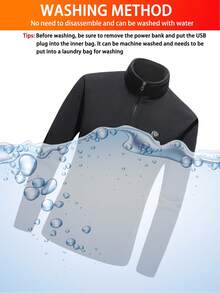 Women's Casual Solid Color Long Sleeve Zipper Pocket Hooded Heating Jacket, Thermal Lined