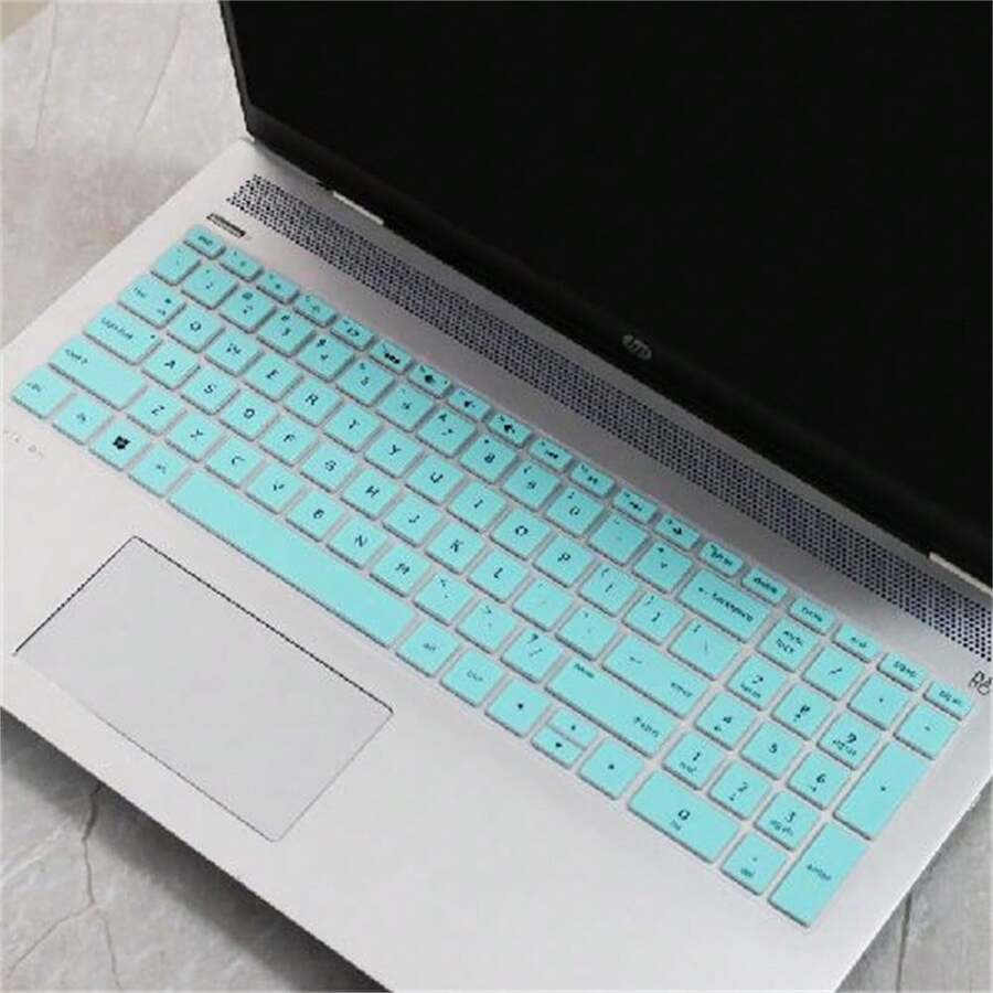 For HP Star Series 15 Inch Laptop Keyboard Keyboard Case Silicone Waterproof Keyboard Cover Playful Keyboard Cover, Soft Silicone Material, Laptop Accessory | Playful Design | Durable Keyboard Case, Laptop Keyboard Case - Semi-transparent mint - View 1