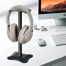 铝合金耳机支架 通用桌面耳机架 游戏耳机展示架 多功能可拆卸铝合金支架耳机金属耳机收纳展示架 创意耳机展示架 - 黑色 - 查看 3