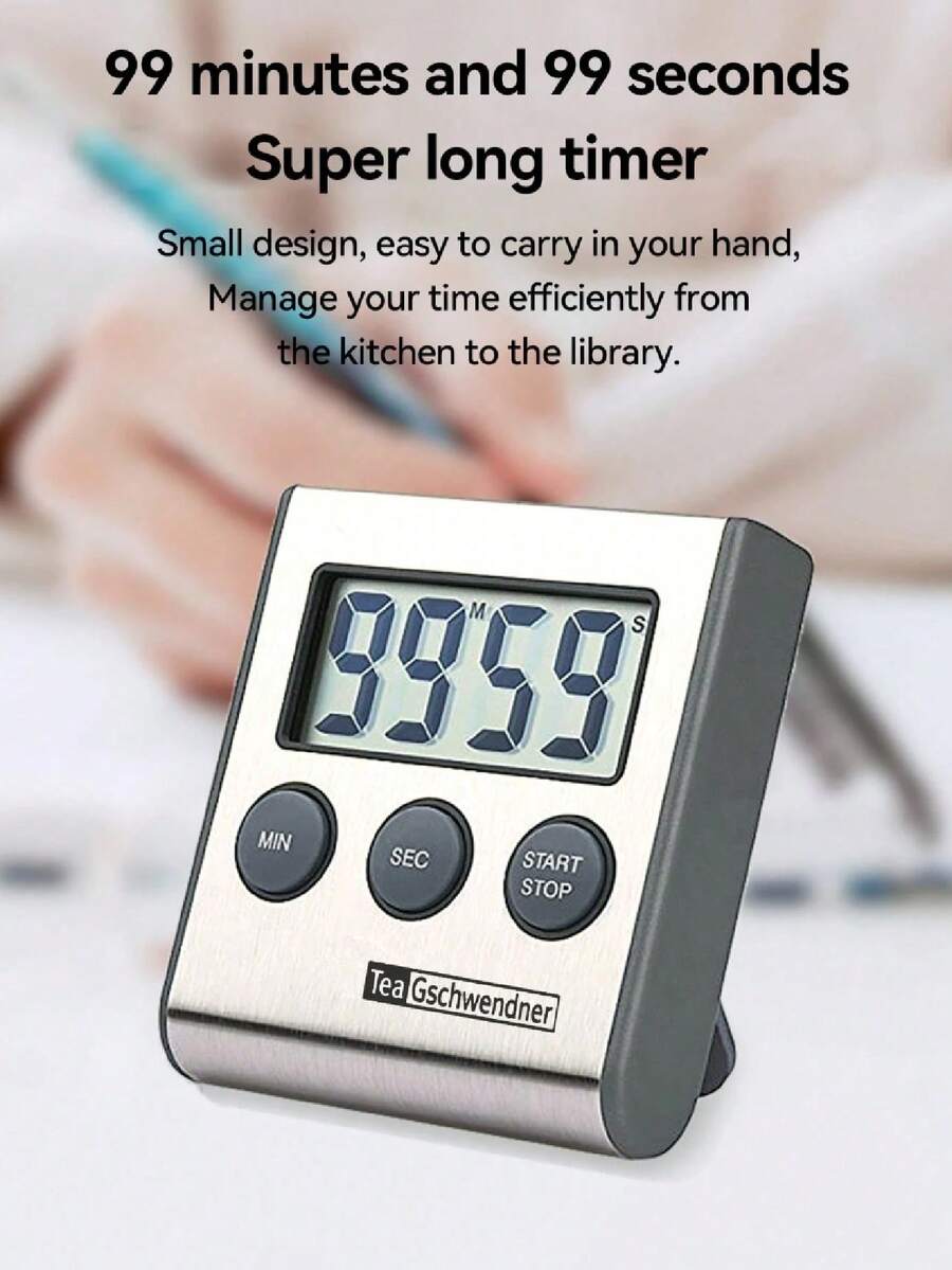 1pc Extra Loud Iron Face Electronic Timer, Kitchen Cooking Egg Timer, Student Time Management Countdown