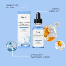 29ml Copper Peptide Firming Facial Serum, Infused With Hyaluronic Acid, Tightens And Repairs Skin, Deeply Hydrates, Fades Fine Lines And Wrinkles, Suitable For Daily Skincare - Blue - View 10