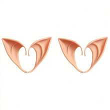 Halloween Elf Ears Cosplay Props - Pointed Elf Ears, Suitable For Role Play, Party Dress-Up And Halloween Decoration - Durable Rubber Material, Lightweight And Easy To Wear, No Feather Design, Beige And Multicolor Options, Fantasy Style, Soft And Lightweight, Essential Party Accessory