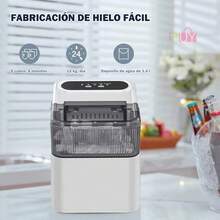 MáQuina Para Fabricar Hielo, PequeñA MáQuina Para Fabricar Hielo De Escritorio Totalmente AutomáTica, OperacióN Simple, Velocidad RáPida Para Fabricar Hielo, MáQuina Para Hielo, MáQuina De Hacer Hielo, FabricacióN RáPida De Hielo, Simple Y Hermosa, FáCil De Operar, La Mejor OpcióN Para Los Amantes Del Hielo, Adecuada Para Las Necesidades Diarias De Bebidas Del Hogar, Adecuada Para El Hogar, La Tienda, La Escuela, El Campamento, Los Viajes (Blanco) - Blanco - Ver 8