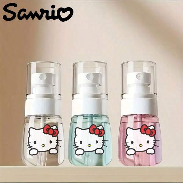 Sanrio 3 Pezzi Flaconi Spray Cosmetici Ricaricabili Sanrio Hello Kitty & Friends - Nebulizzazione Ultra Fine per Idratazione del Viso, Formato Tascabile da Viaggio Senza Alcool, Idea Regalo Perfetta