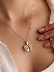 1件个性化礼物，刻字心形项链，可定制姓名和日期，任何文字，送给她的礼物，生日，周年纪念日，送给妈妈或奶奶的礼物 - 彩色 - 查看 3