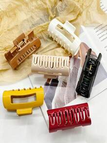 6pcs/3pcs/1pc Solid Color Women Soft Silicone Round Square Hair Claw, Anti-Collision Protective Hairclip, Fashion Minimalist Elegant Hair Accessory Suitable For Daily Wear, Showering, Makeup Winter Claw Clips Elegant Hair Clips Fashion Hair Clutch