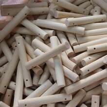 10pcs Unfinished Wooden Dowel Rods - Various Sizes, Natural Wood Color Round Wooden Sticks With Drilled Holes - Suitable For Handmade DIY, Cake Stands, Wedding Ribbon Sticks, DIY Crafts, Bird Cage Toys (Hole Dia. Approx. 3mm, Width 0.59 Inch, Length 6-10-12cm)