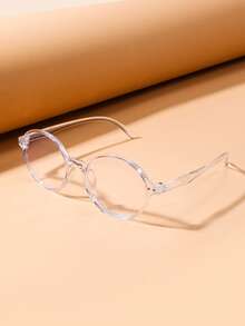 1 Pair Oval Frame Fashion Non-Prescription Glasses, Suitable For 14-16 Years Old Teens, Daily Decoration, Back To School, Campus Style, Holiday, Travel, Halloween Party, Photography Props