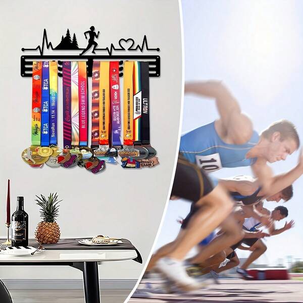1pc Medal Display Rack, Metal Wall Art, Medal Wall Hanging Holder, For Family Competitions, Medal Display Rack, For Home Room Living Room Office Decor, For New Year Easter Party Decor