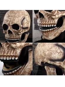 Máscara de silicona, material de látex natural, calavera con movimiento de boca, perfecta para Halloween, cosplay, fiestas, fotografía, cosplay