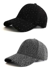 1 pezzo Cappellino da baseball, cappello visiera casual alla moda con strass, protezione solare per attività all'aperto in primavera/estate