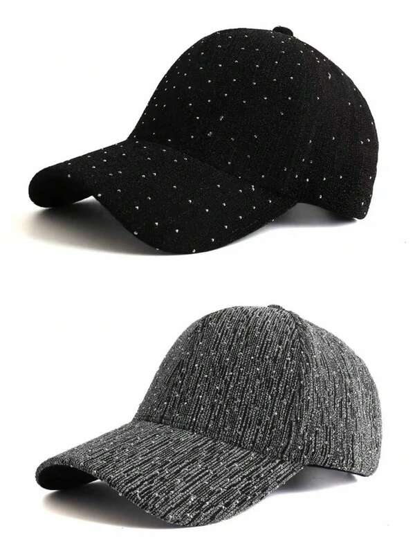 1 pezzo Cappellino da baseball, cappello visiera casual alla moda con strass, protezione solare per attività all'aperto in primavera/estate