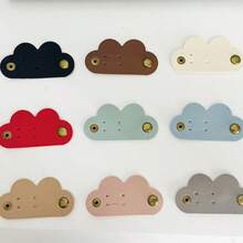 Minimalist Solid Color Heart-Shaped Leather Cable Organizer, Data Storage Anti-Lost Cord Tie Holder (Random Color)