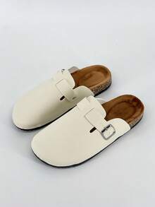 Men's Casual Outdoor Slippers, Fashionable Slides, Solid Color Indoor/Outdoor Men's Slippers, Comfortable Couple Slippers For Spring/Summer, Suitable For Outdoor And Office Wear - White - View 24