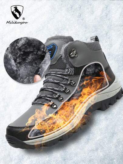 1 par de botas masculinas, 1 par de botas de neve, 1 par de sapatos masculinos, 1 par de sapatos femininos, 1 par de botas femininas, botas masculinas de outono/inverno, botas femininas, calçados esportivos casuais para atividades ao ar livre, botas esportivas de neve, botas cinzas, botas antiderrapantes com cadarço, botas plataforma da moda, botas de inverno de alta qualidade, botas de caminhada duráveis, botas que retêm a temperatura, botas com forro de pele longa de alta qualidade, sapatos de luxo, tamanhos grandes 36-48, presentes de Natal para familiares e amigos