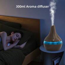 Send 2 Oils,300ml Essential Oil Diffuser Humidifier, Ultra Quiet With Auto Shut-Off & Soothing 7-Color LED - 杏色 - 查看 2