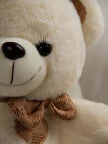1 pieza Oso de peluche ultra suave y lindo de 35cm, Oso de peluche con moño, regalo perfecto para cumpleaños/Navidad, Oso de peluche grande, regalo de oso de peluche, decoración navideña, decoración del hogar y regalo de cumpleaños/festival, suave y cómodo, Oso de peluche>Poliéster