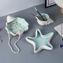 Seaside Blue Starfish Jewelry Plate